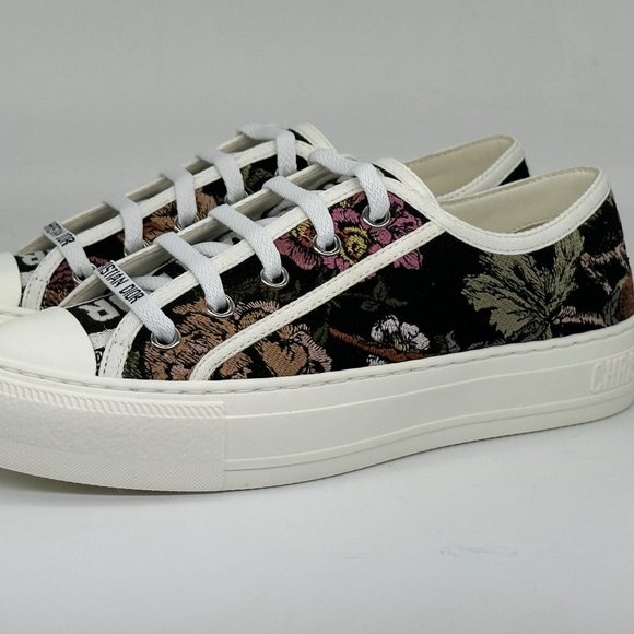 DIOR WALK'N Jardin Botaniqu Cotton Flat Lace Up Low Top Sneakers Shoes - Picture 9 of 16